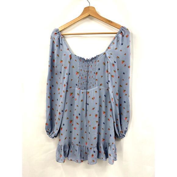 Reformation blue floral mini Cammi dress - Picture 6 of 9